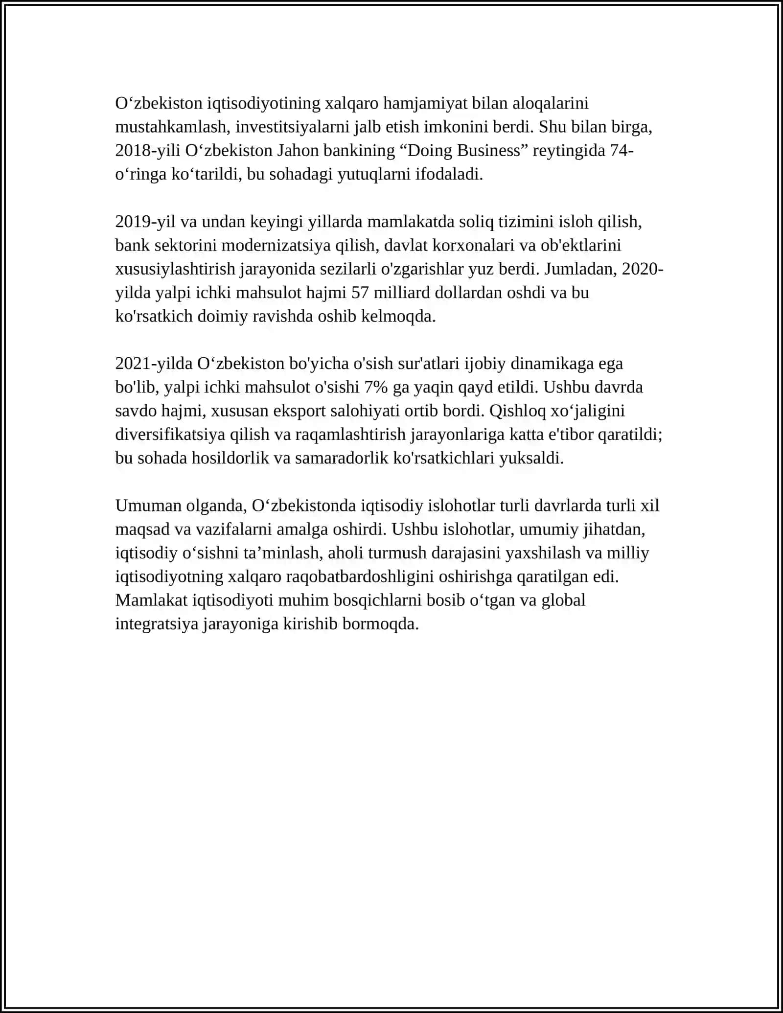 Oʻzbekiston iqtisodiy islohotlar va ishtimoiy 4