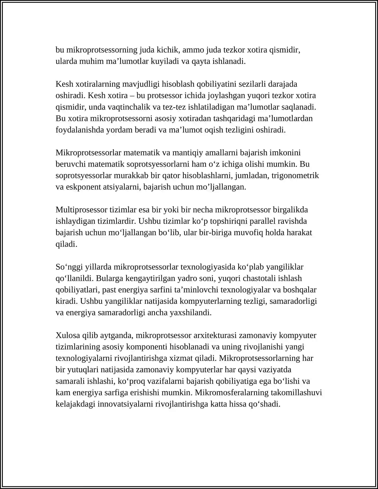 MIKROPROTSESSORLARNI DASTURLASH 4