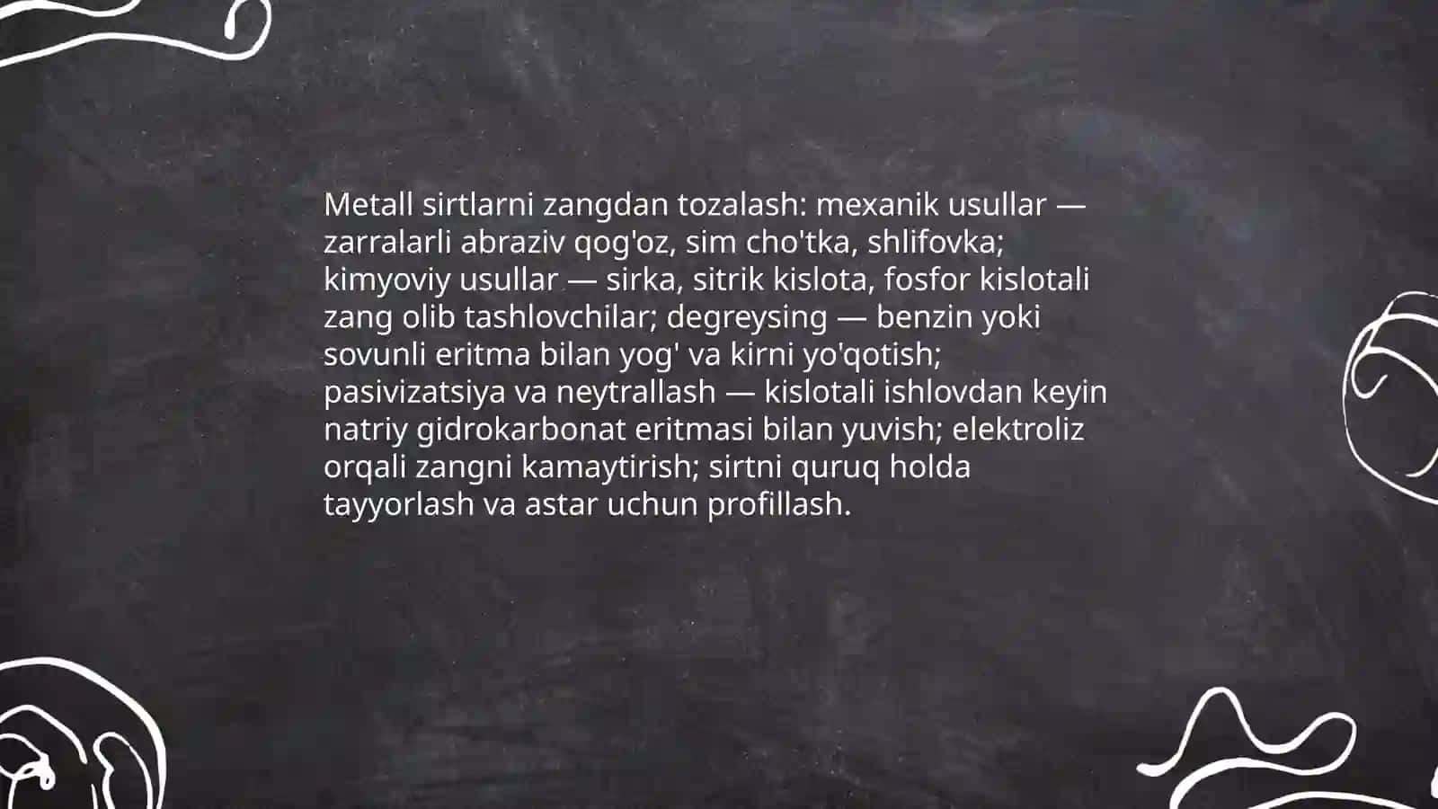 Uydagi korroziyalarni kamaytirish usullari 4