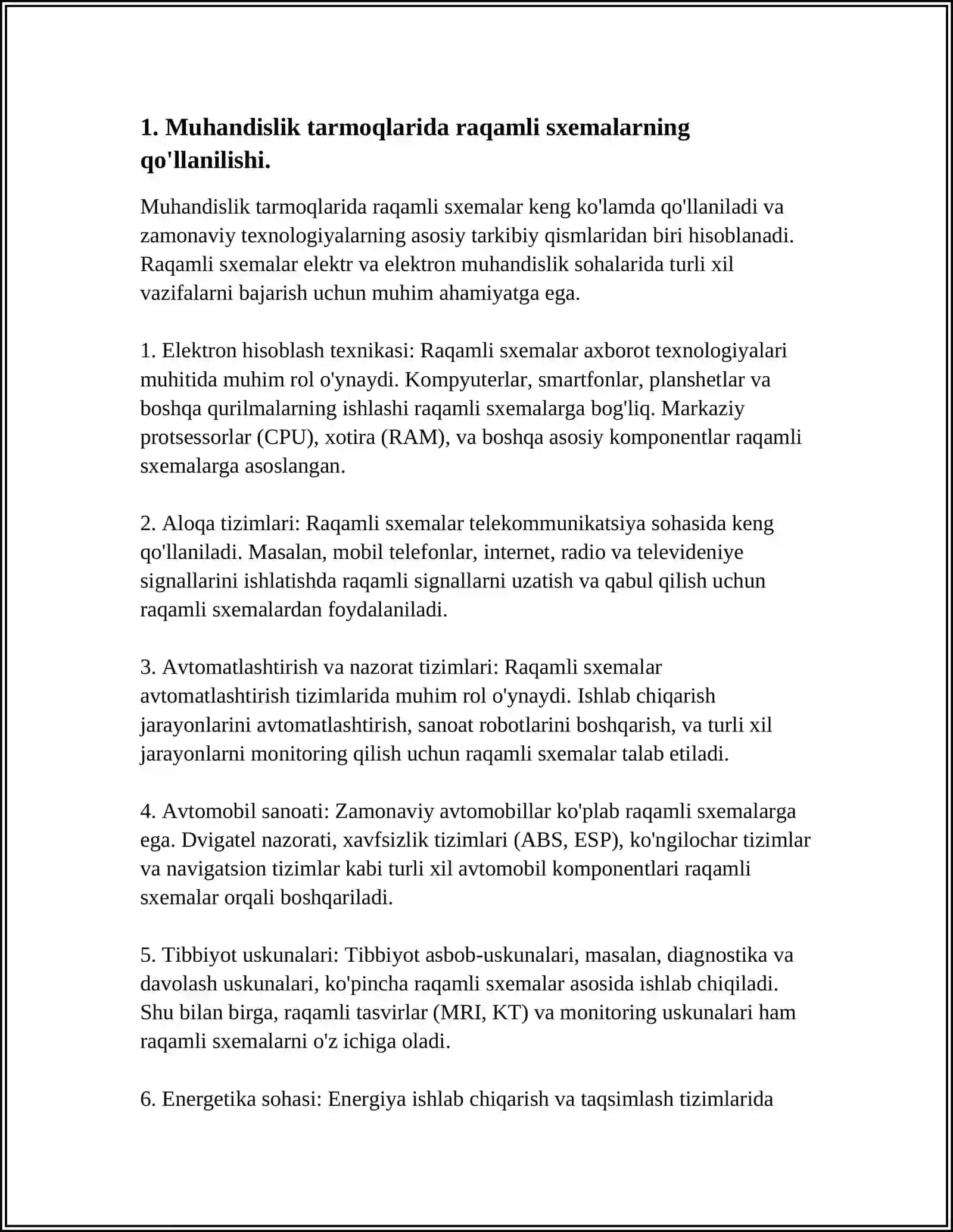ELEKTRONIKA VA RAQAMLI SXEMATEXNIKA 4