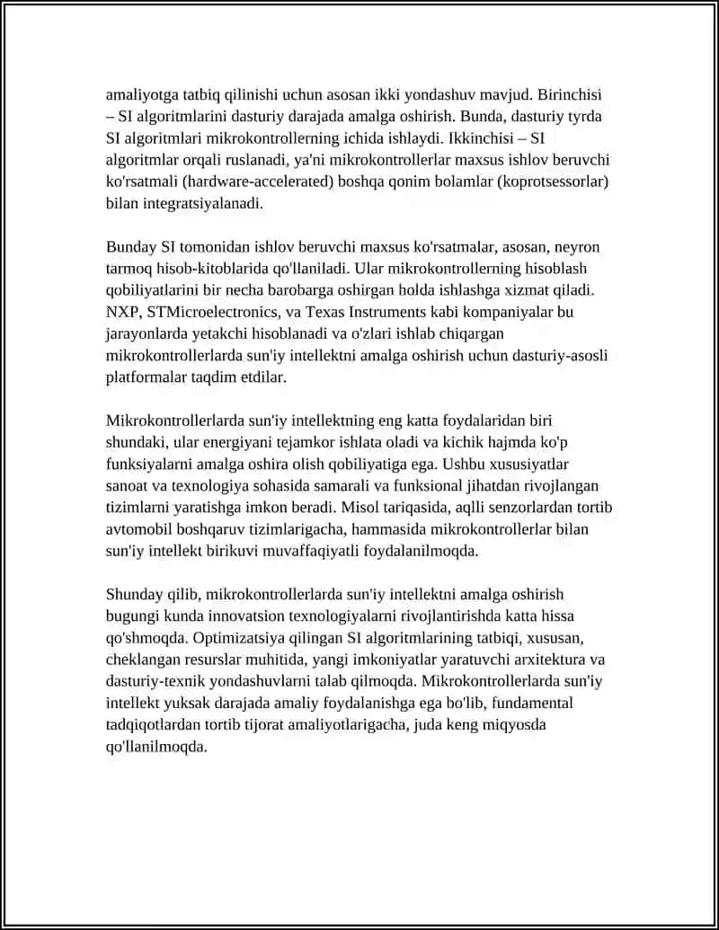 MIKROKONTROLLERDA SUN'IY INTELLEKT 4