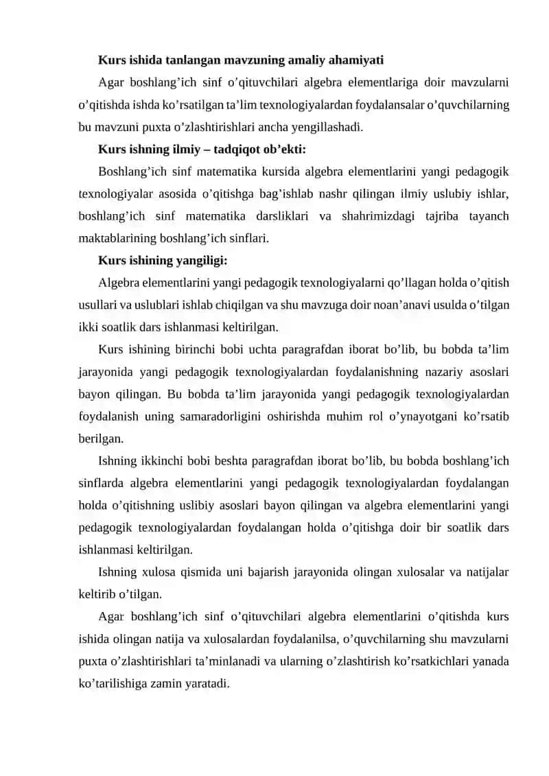 Boshlang’ich sinflarda arifmetikani o`qitish 4