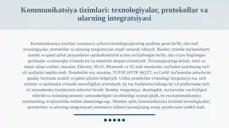 ITTning jismoniy va komunikatsiom arxitekturasi 4