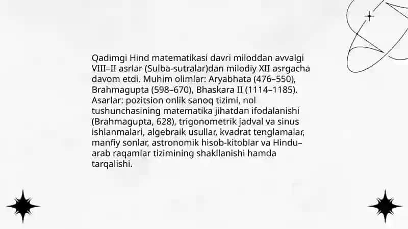 Matematikaning rivojlanish davrlari 4