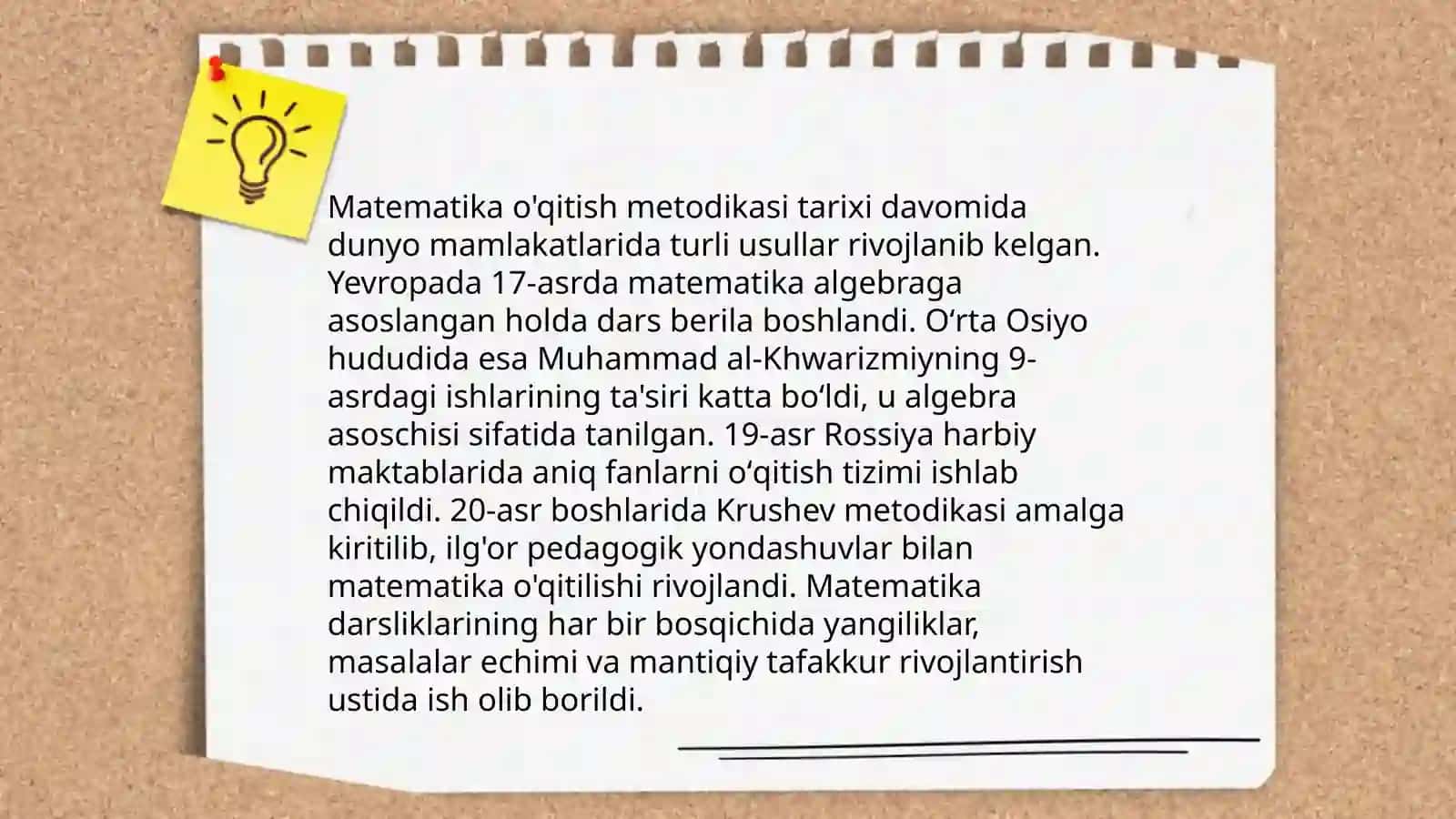 Matematika o'qitish metodikasi 4