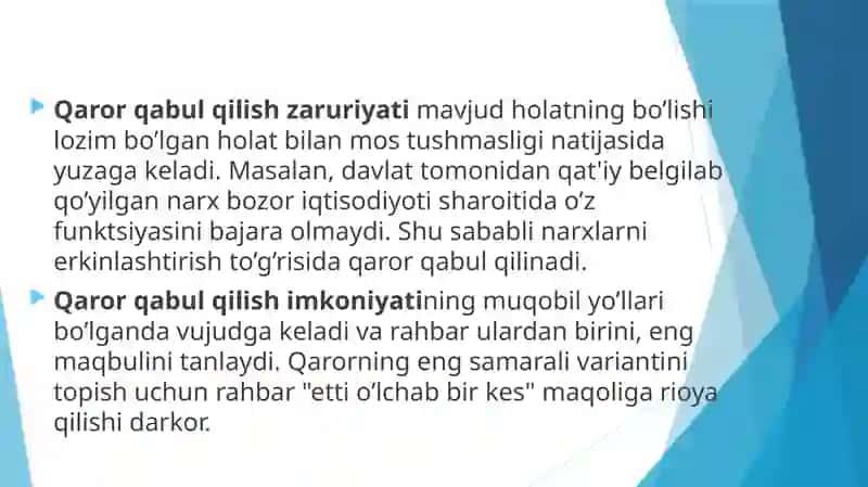 BOSHQARUV QARORLARINI QABUL QILISH 4