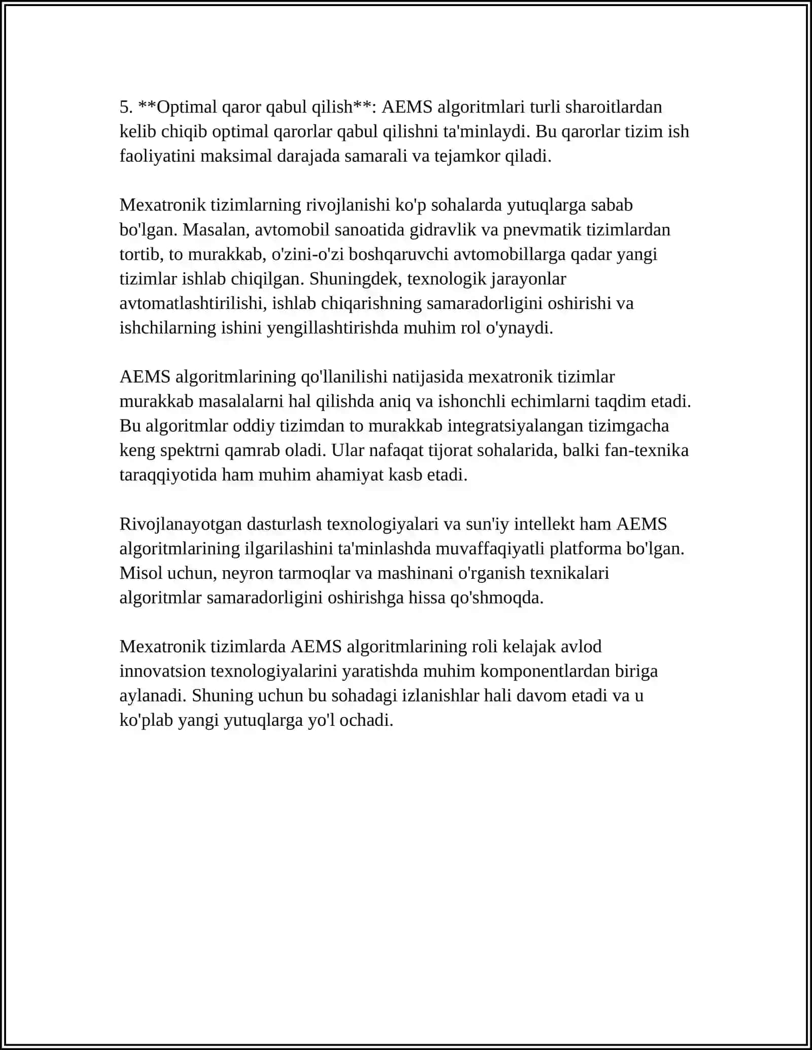 MEXATRON MODULLARDA AEMS LARNING QOʻLLANILISHI 4