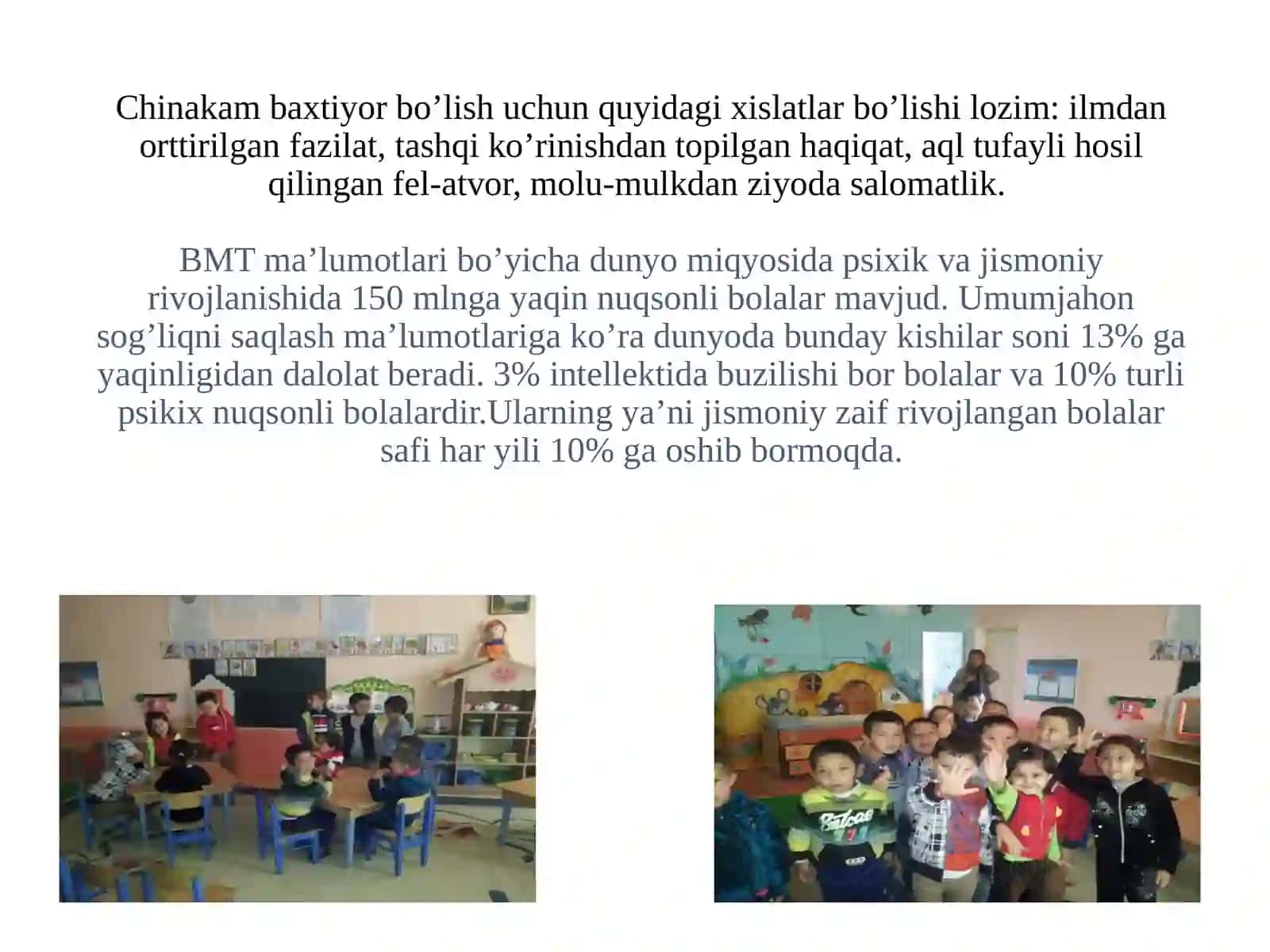 MAXSUS YORDAMGA MUHTOJ BOLALAR TOIFALARI 4