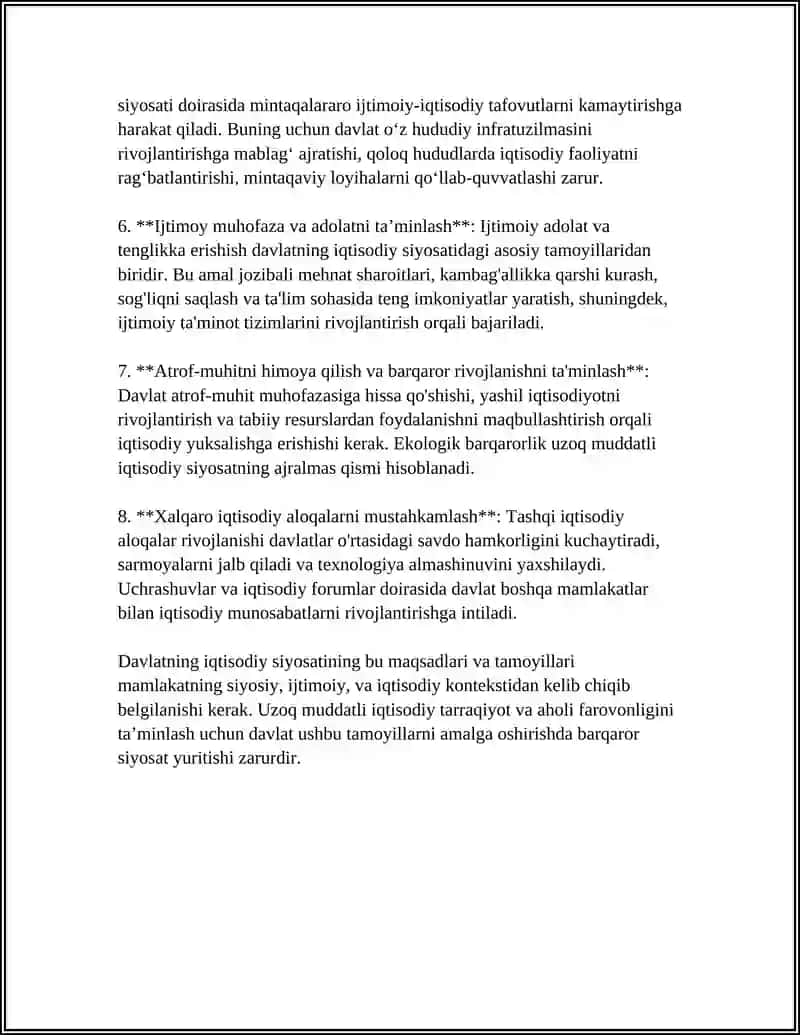 DAVLATNING IQTISODIY SIYOSATI 4
