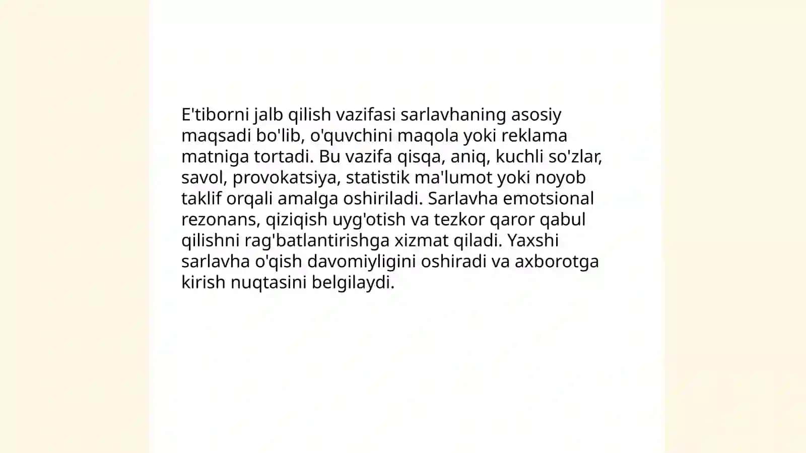 Sarlavha vazifalari 4