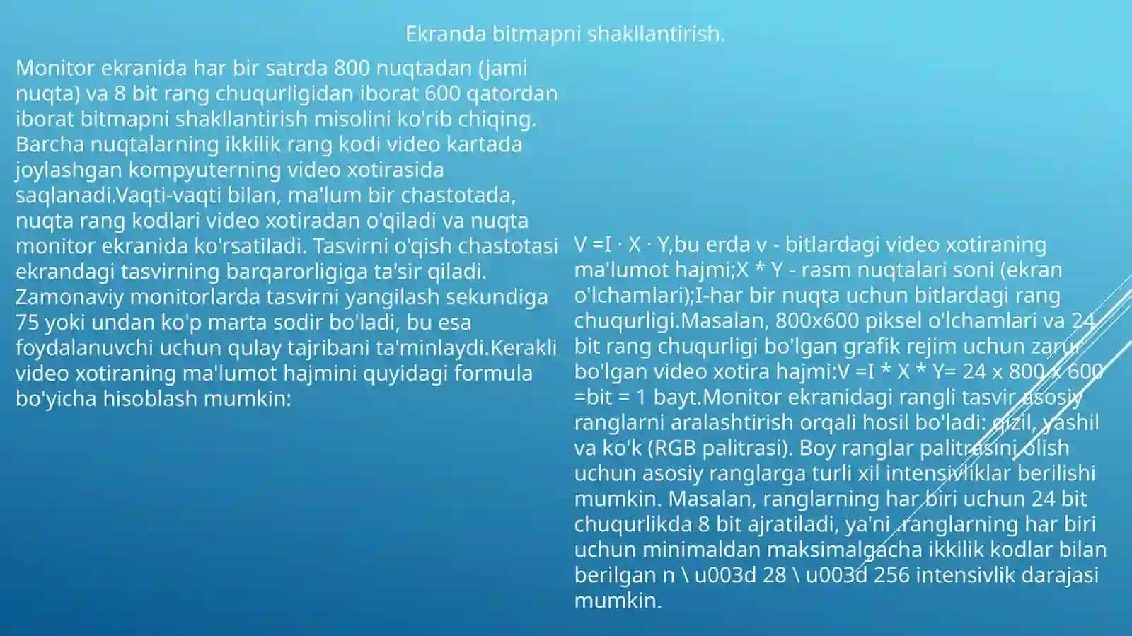 Matn, tasvir va ovozli axborotlarni kodlash 4