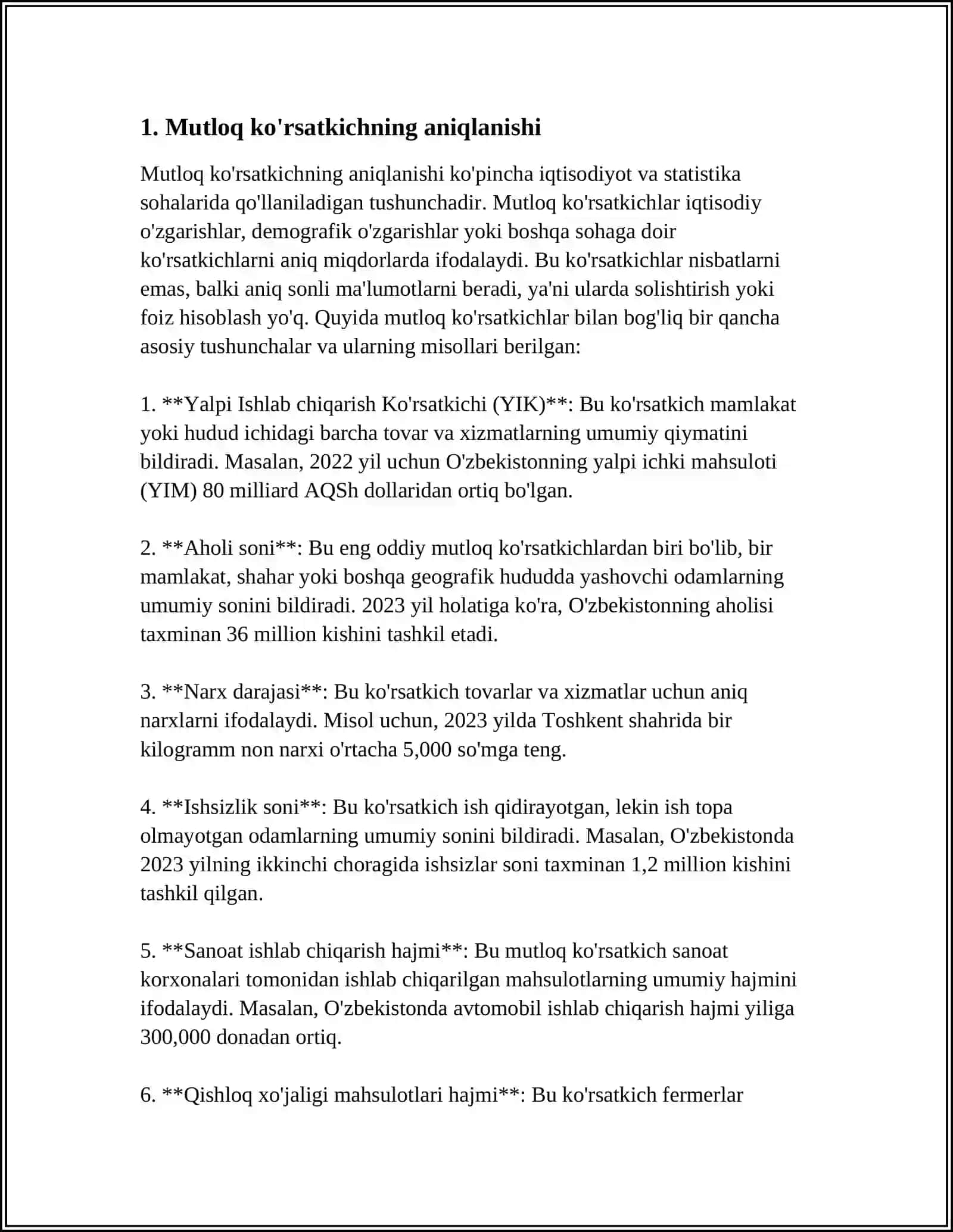 MUTLOQ VA NISBIY KOʻRSATKICHLAR 4