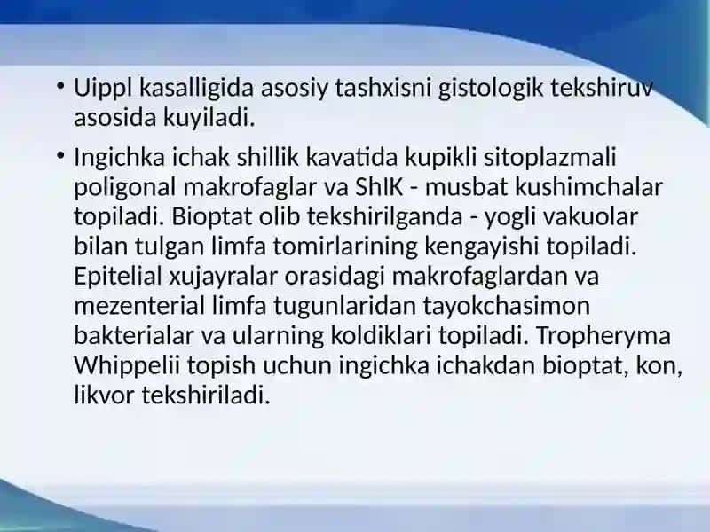 Uippl kasalligi (ichak distrofiyasi) 4