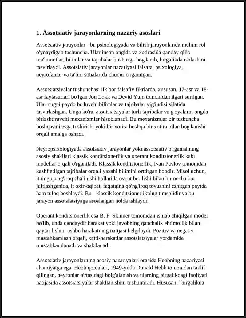 Assotsiativ Jarayonlar 4