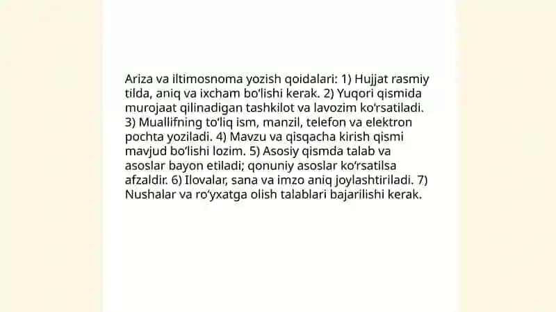 Sohaviy xizmat yozishmalari 4