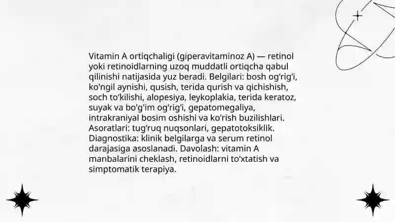 Vitaminlar taʼsirida kelib chiqadigan kasalliklar 4