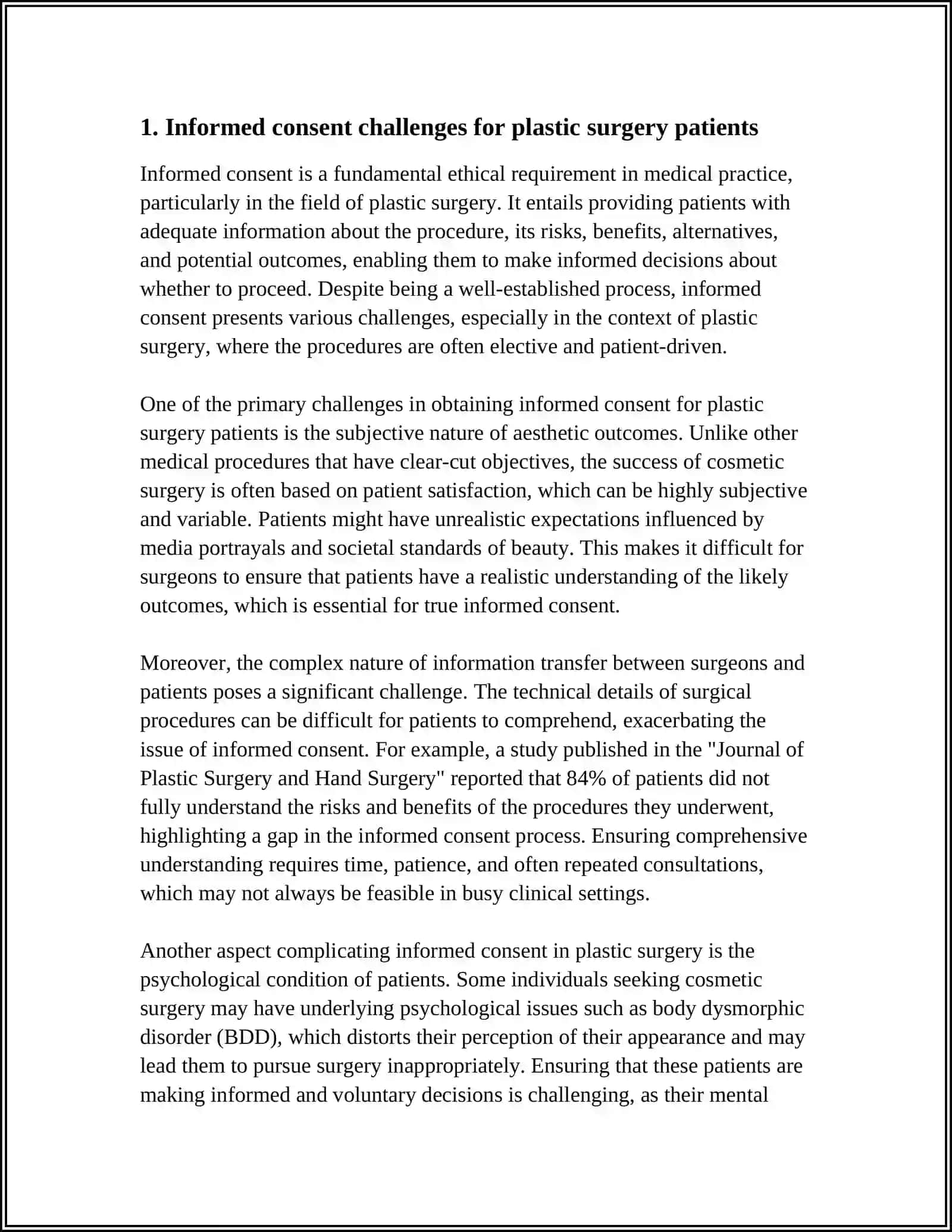 Ethical Issues in Plastic Surgery 4
