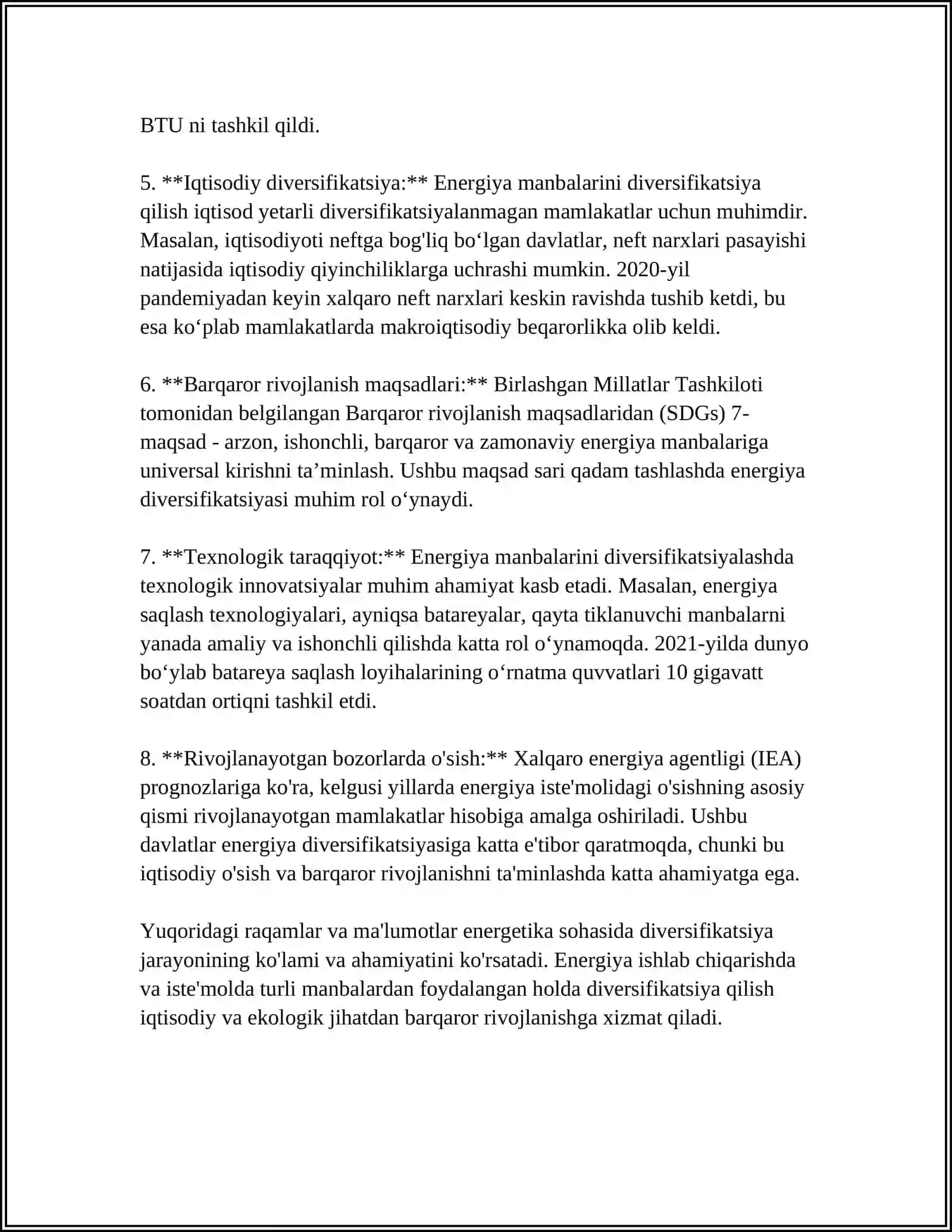 Energiya manbalarini diversifikatsiya qilish 4