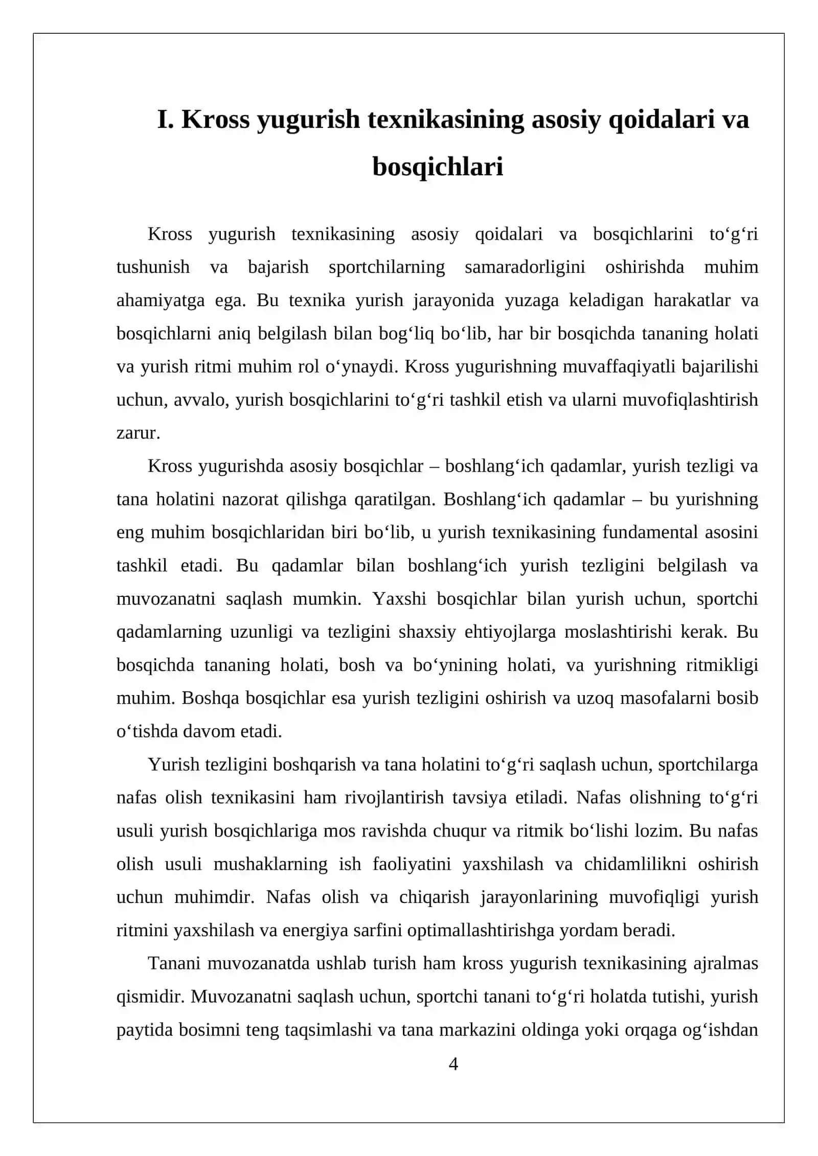 Kross yugurish texnikasini o`rgatish 4