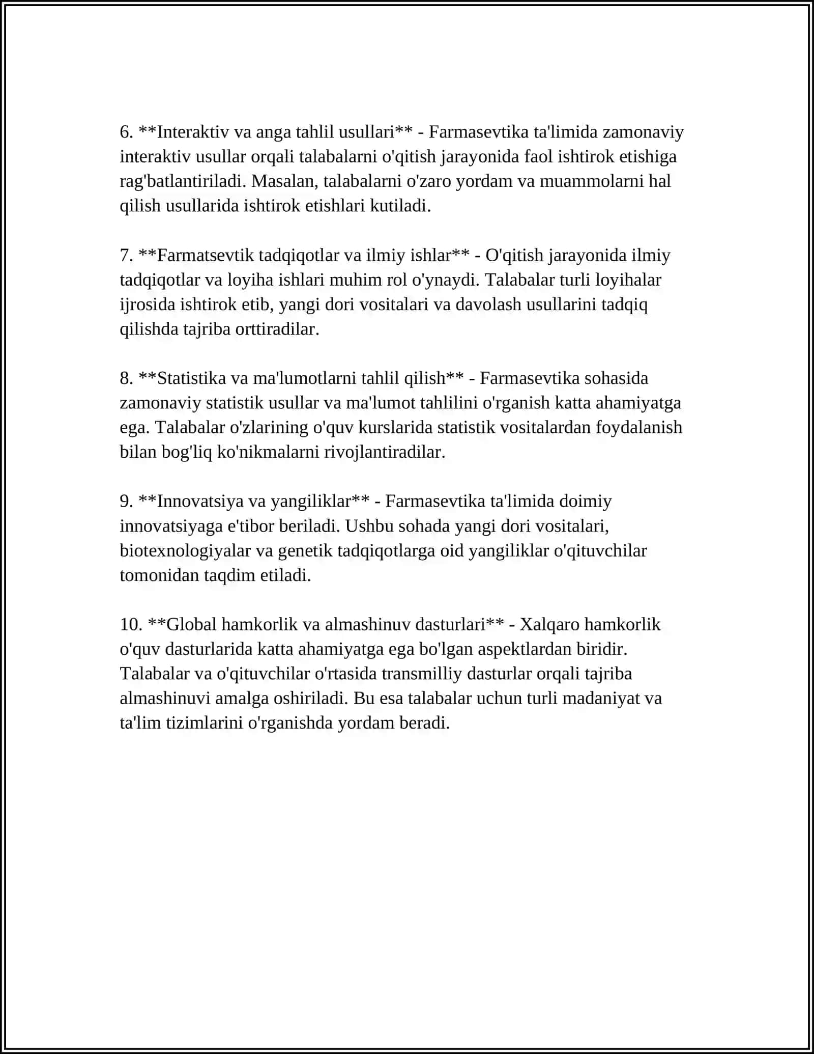 FARMASEVTIKA TA'LIMINI RIVOJLANISHI 4