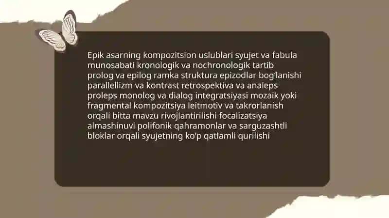 Lirik, Epik va Dramatik asar kompozitsiya 4