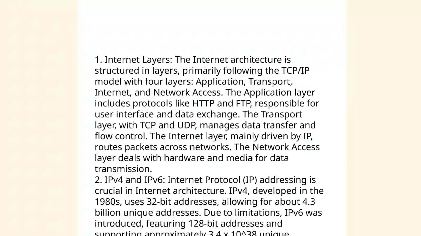 Internet Networks Plan 4