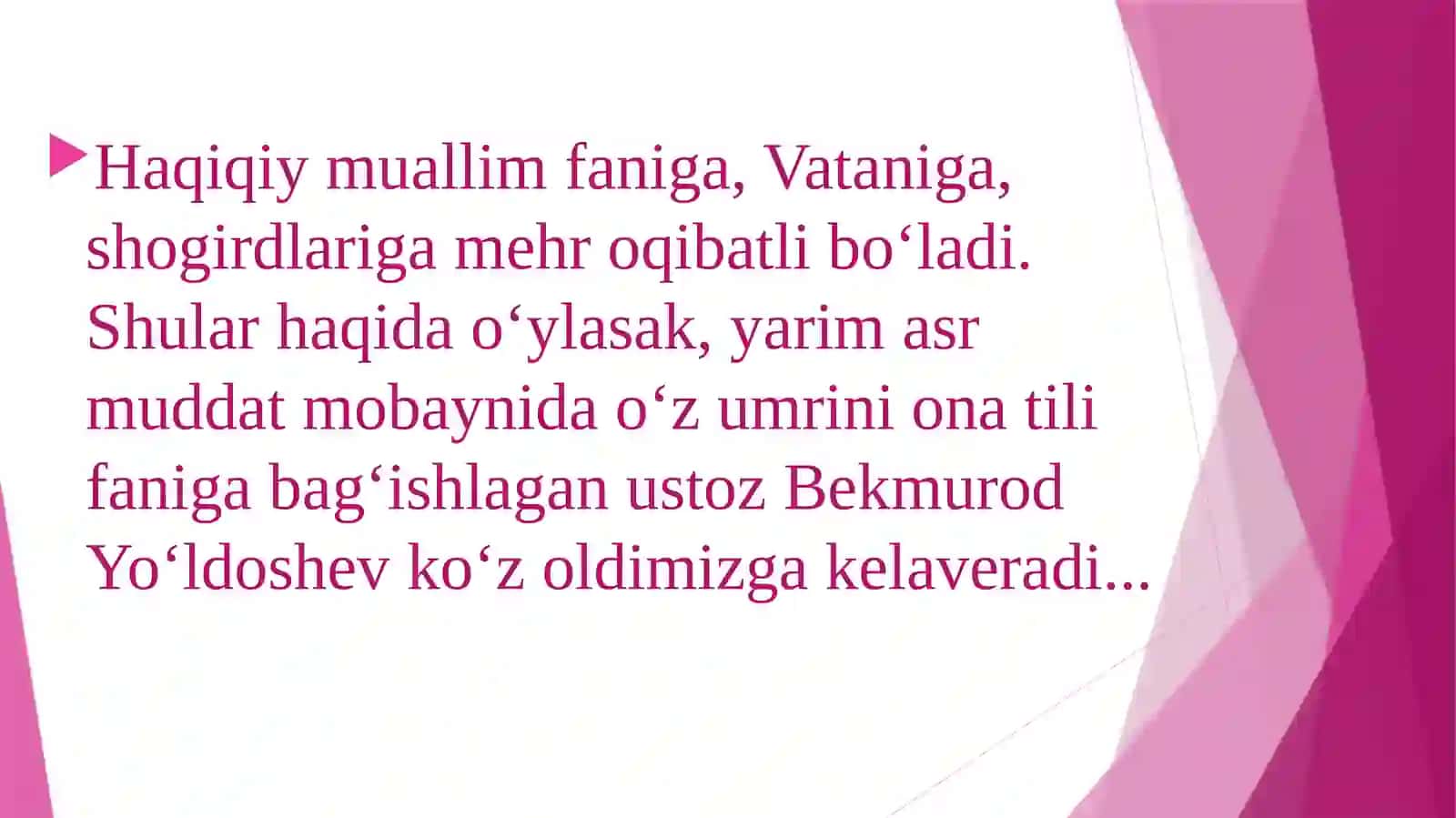 O‘ZBEK TILI VA ADABIYOTI 4