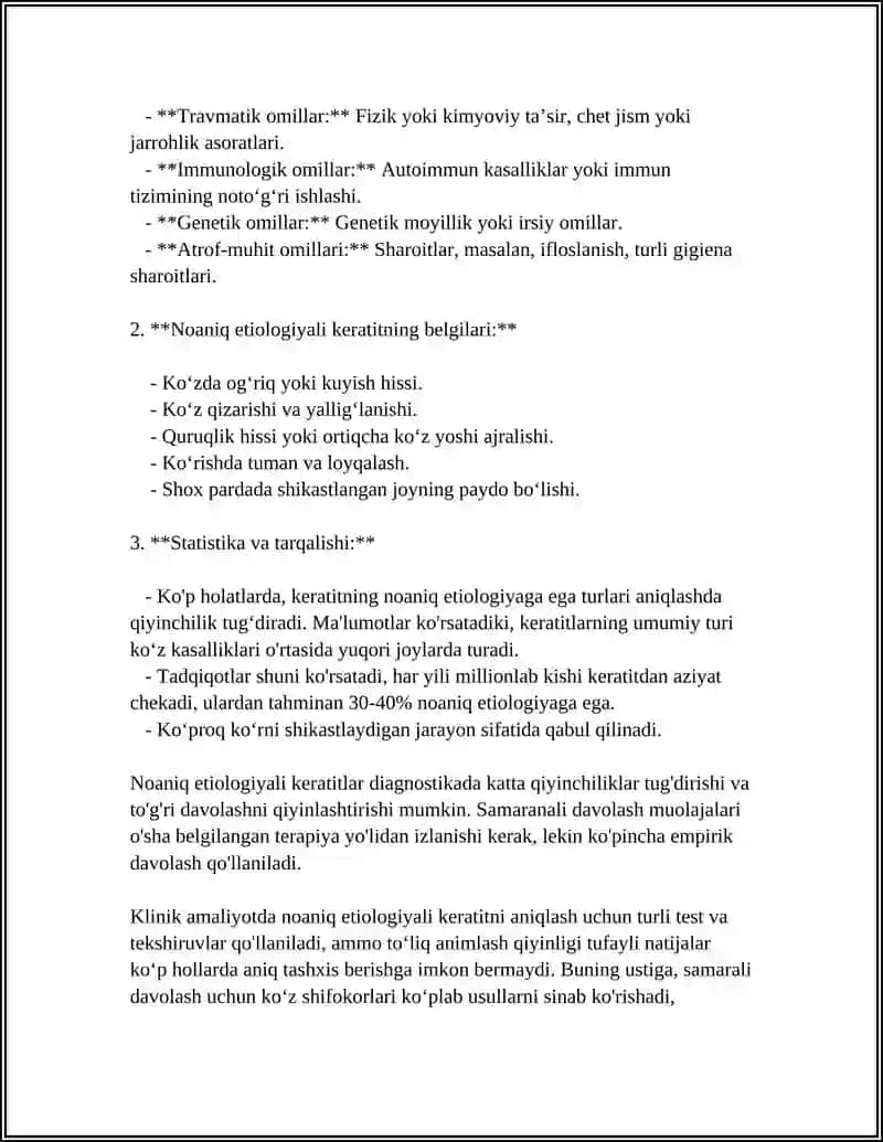NOANIQ ETIOLOGIYALI KERATITLAR 4