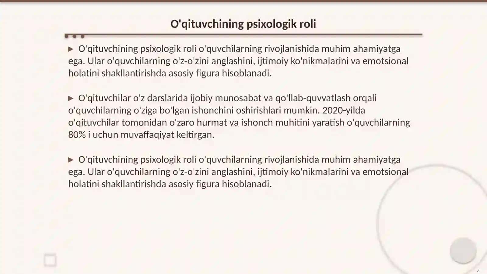 Talim va tarbiya jarayonining psixologik asoslari 4