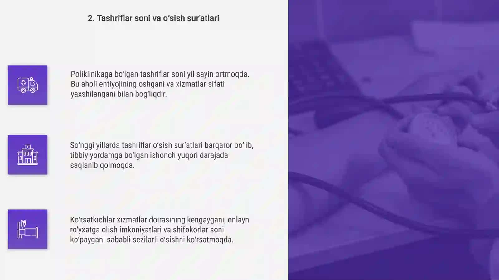 Poliklinika xizmatining asosiy koʼrsatkichlari 4