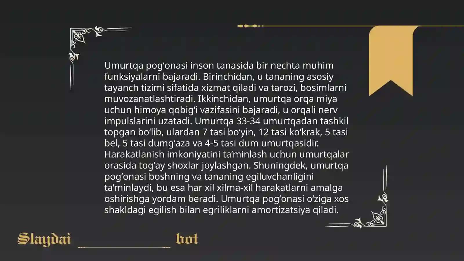 Umurtqa pogo'nasi boylamlari 4