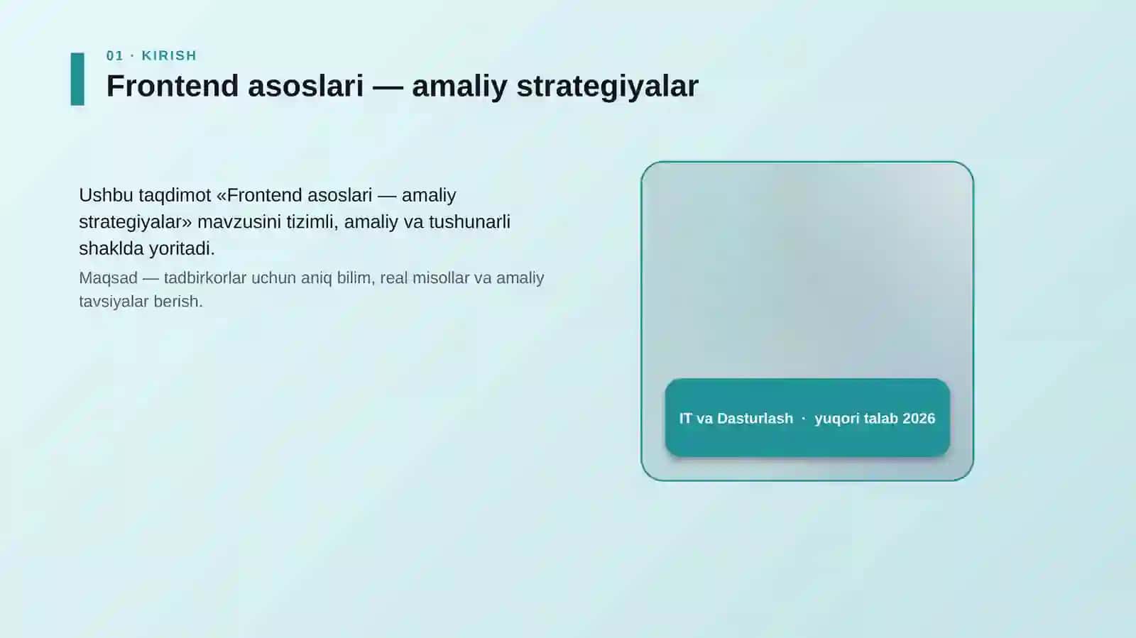 Frontend asoslari — amaliy strategiyalar 4
