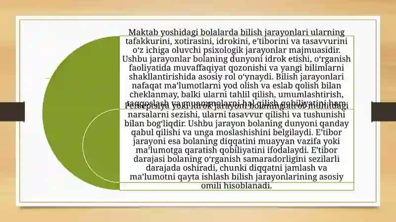 Maktabyoshidagi Bolalar Bilish Jarayonlari 4