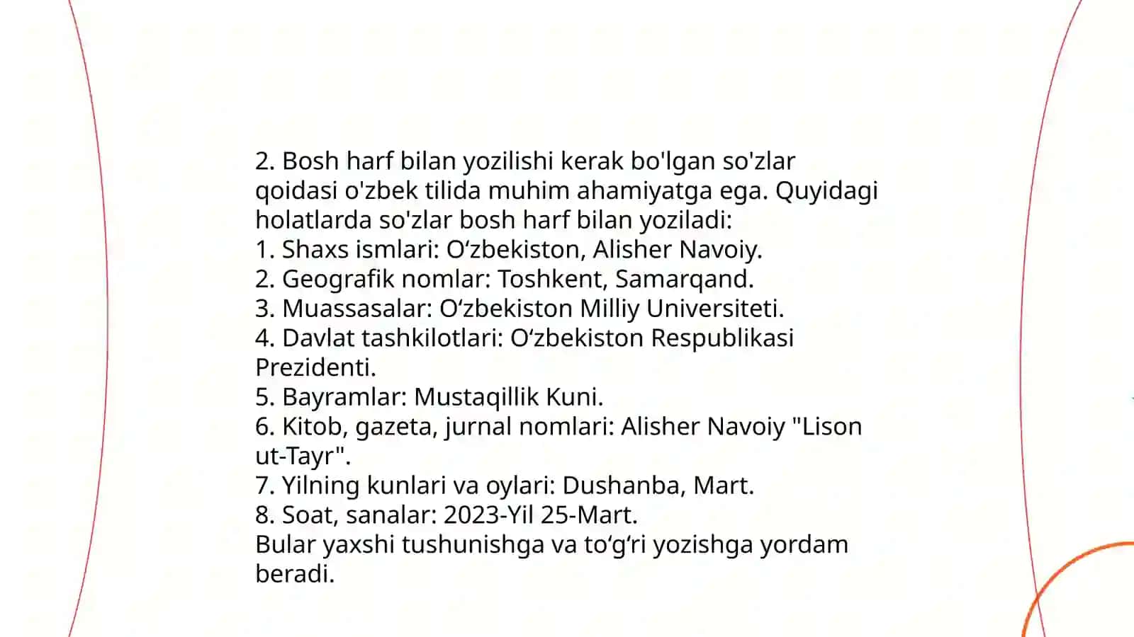Orfografiya va o'zbek tilining asosiy imlo qoidalari 4
