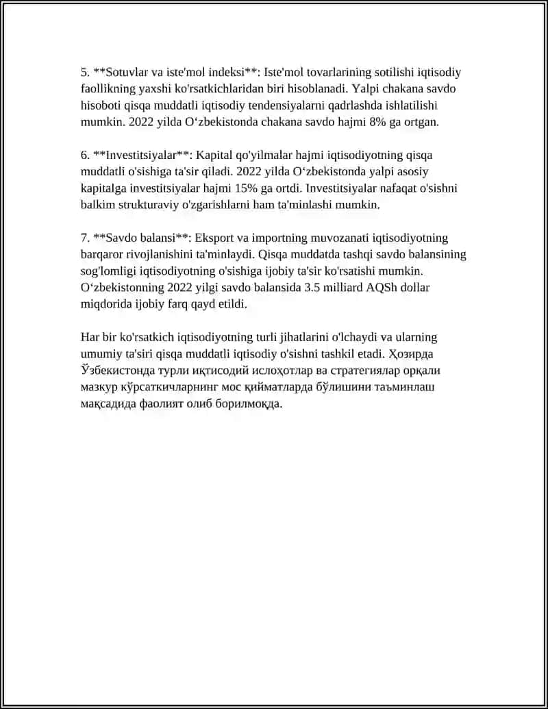 QISQA MUDDATLI IQTISODIY OʻSISH 4