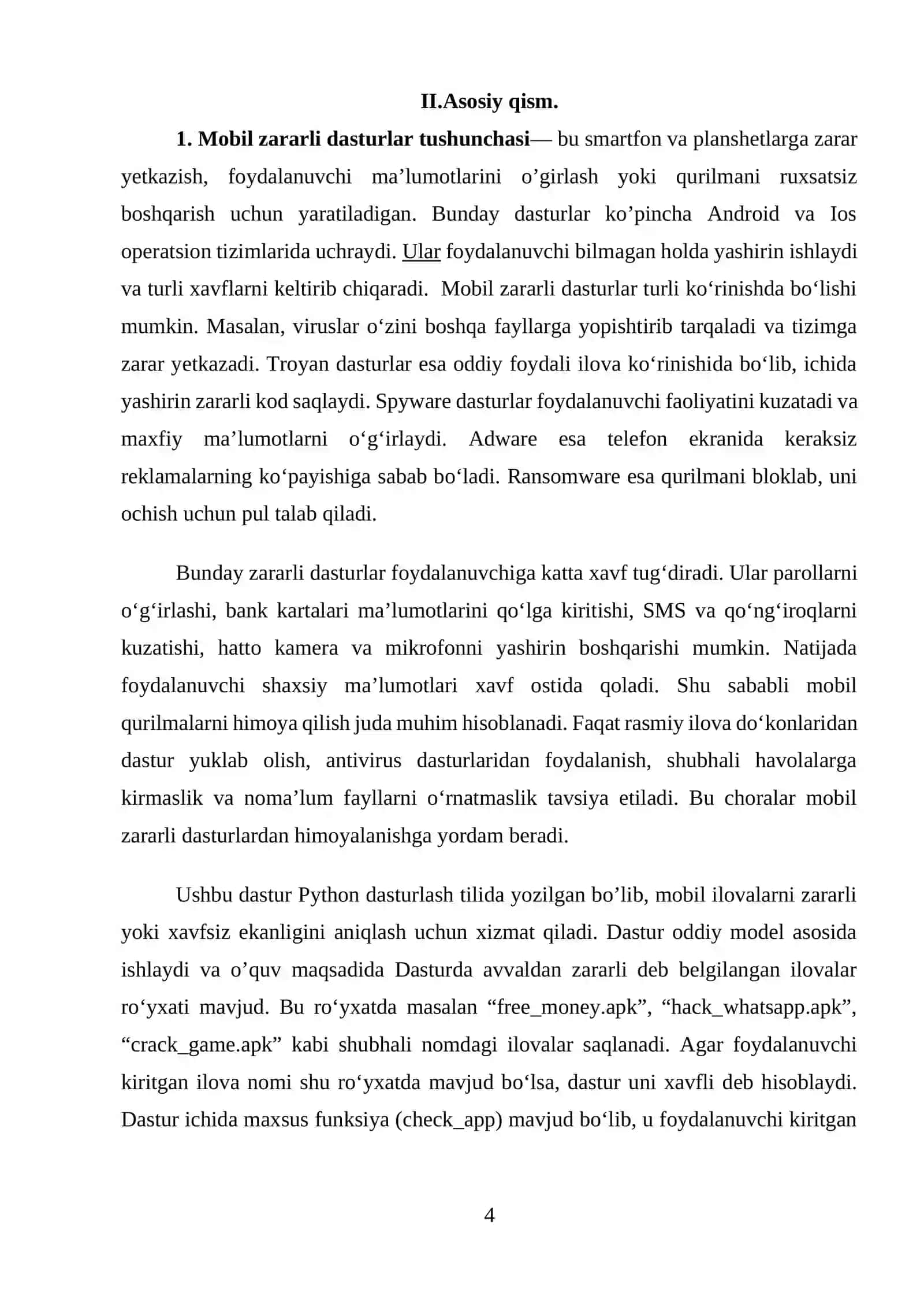 Mobil zararli dasturlarni aniqlash usullari 4