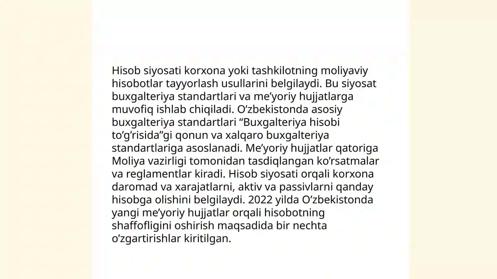Hisob siyosatining asosiy elementlari 4