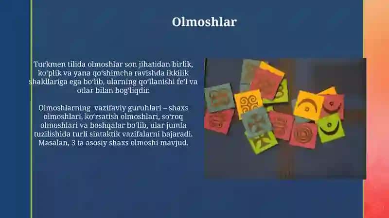 Turkman, ozarboyjon,turkman tillarining grommatik xususiyatlari 4