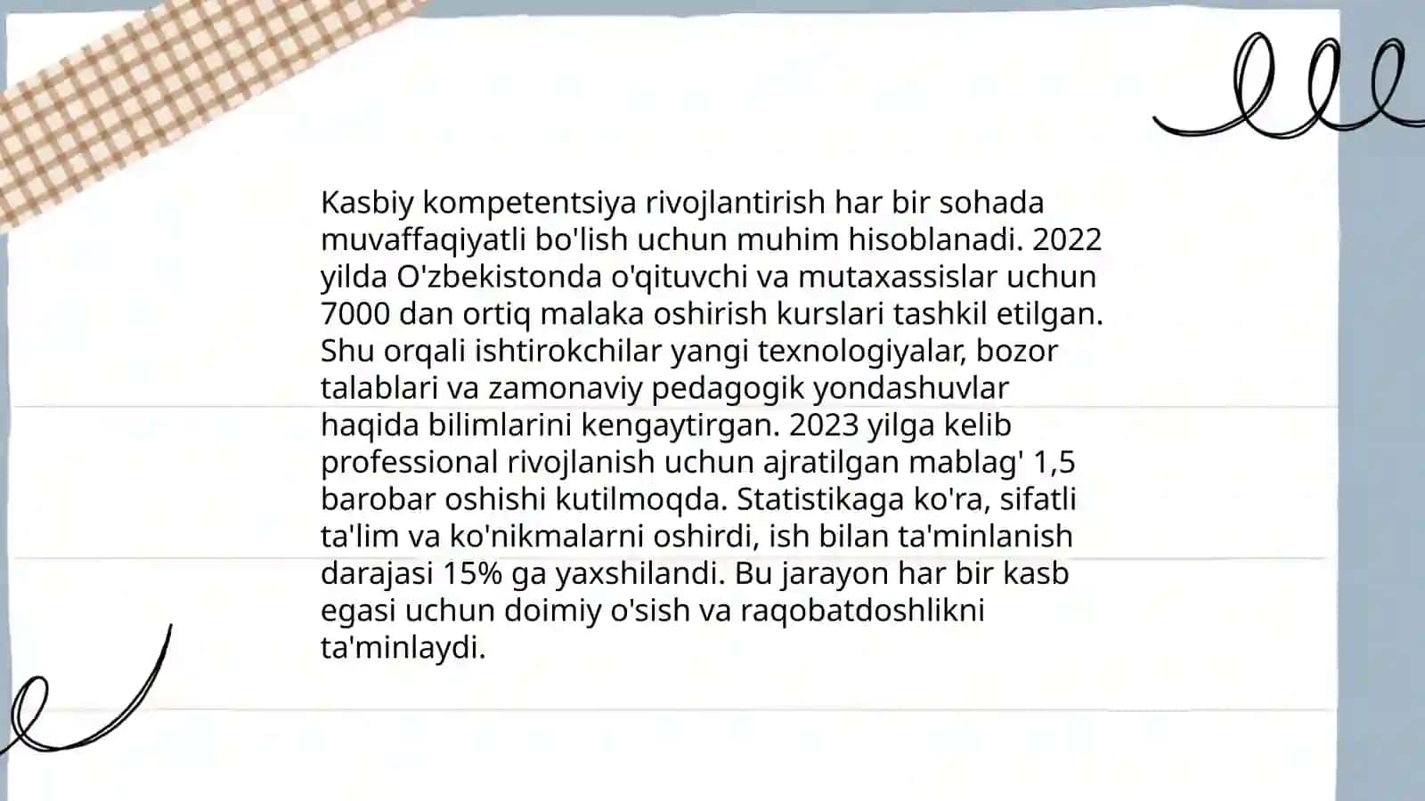 Kasbiy malaka baholash metodlari 4