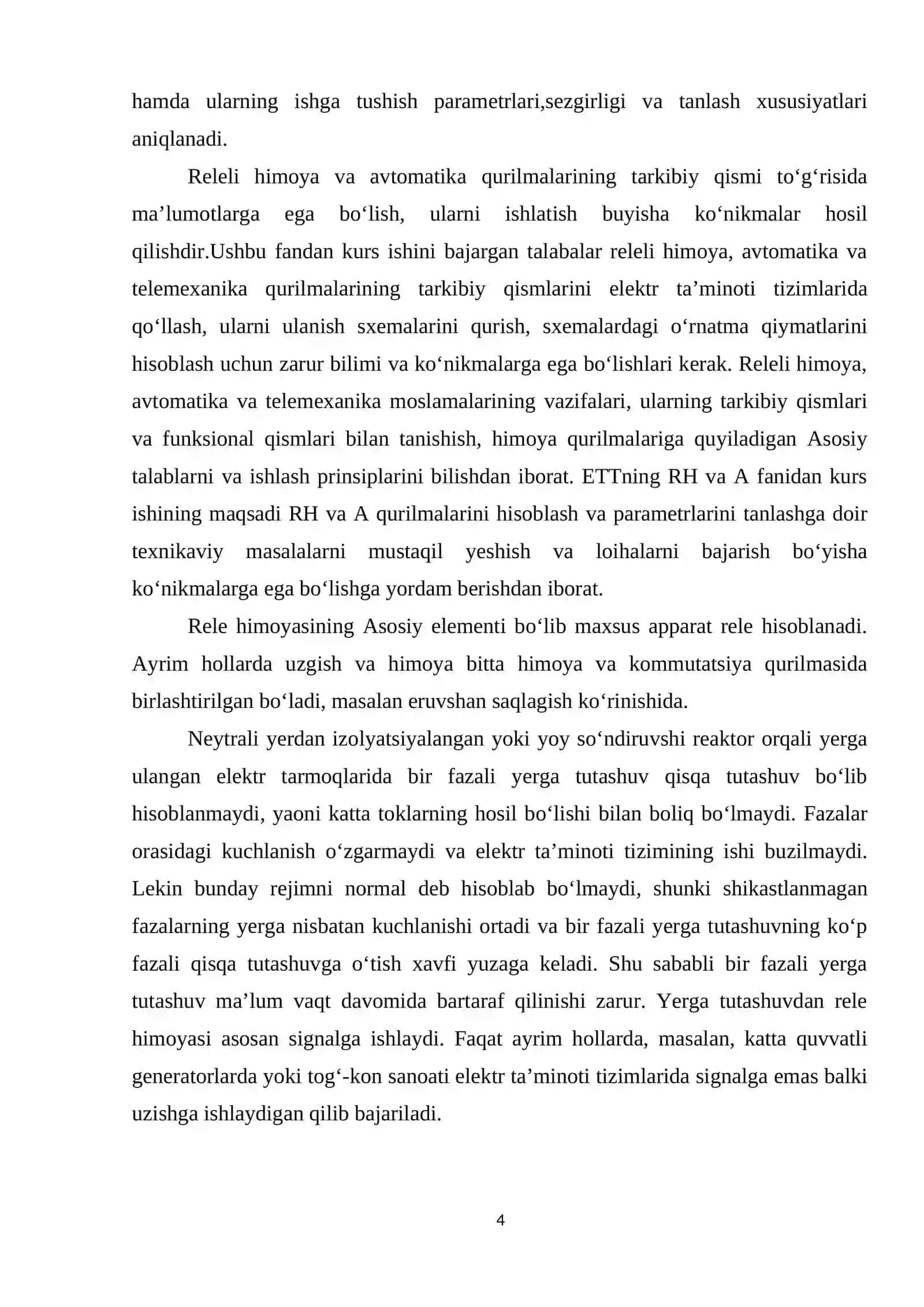 Elektr Energetikasi Kafedrasi Kurs Loyihasi 4