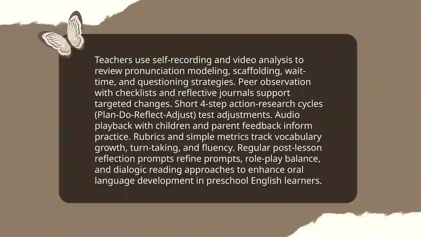 The importance of Reflective teaching English for pre-school children 4