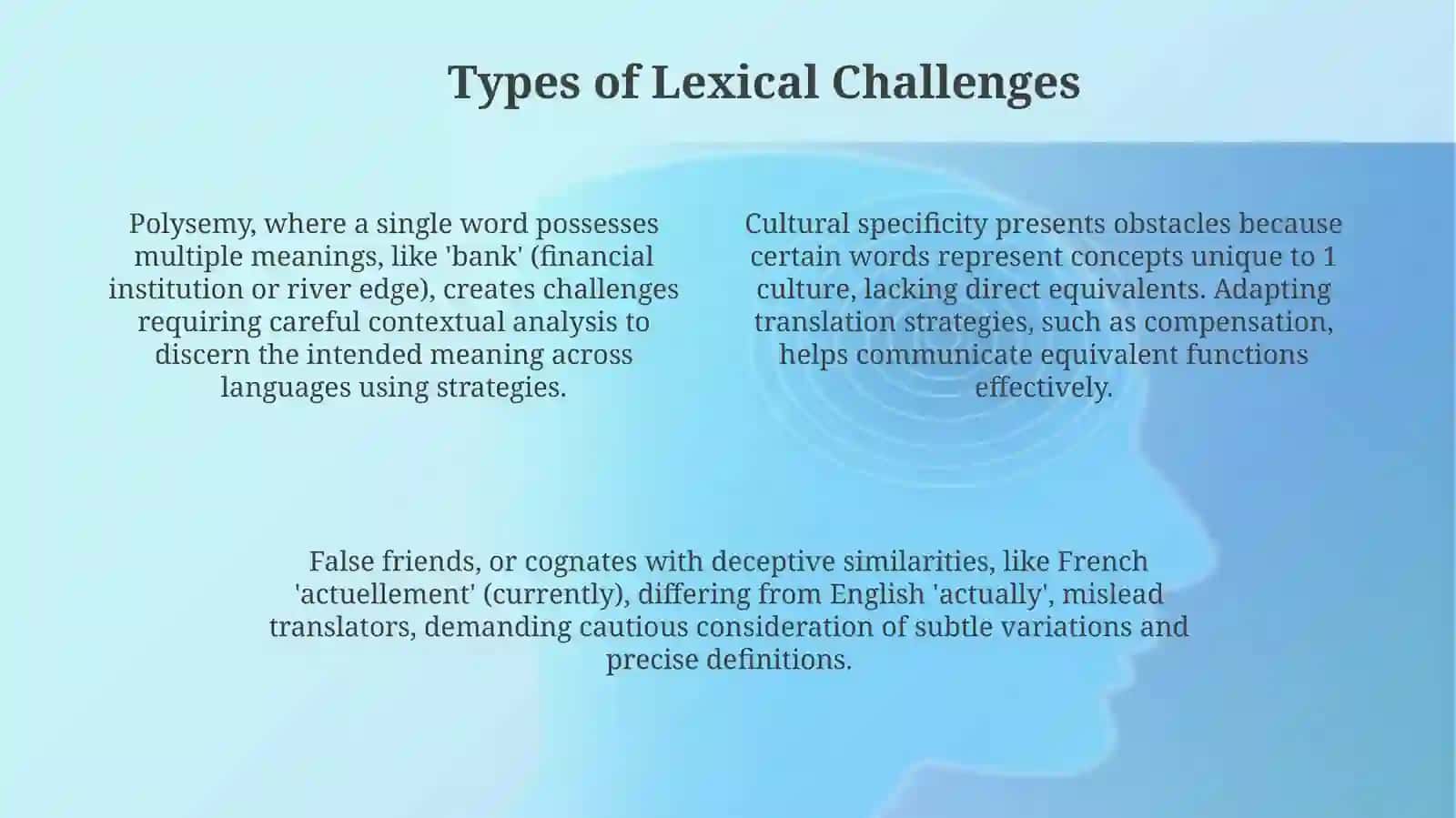 Lexical Challenges in Translation 4