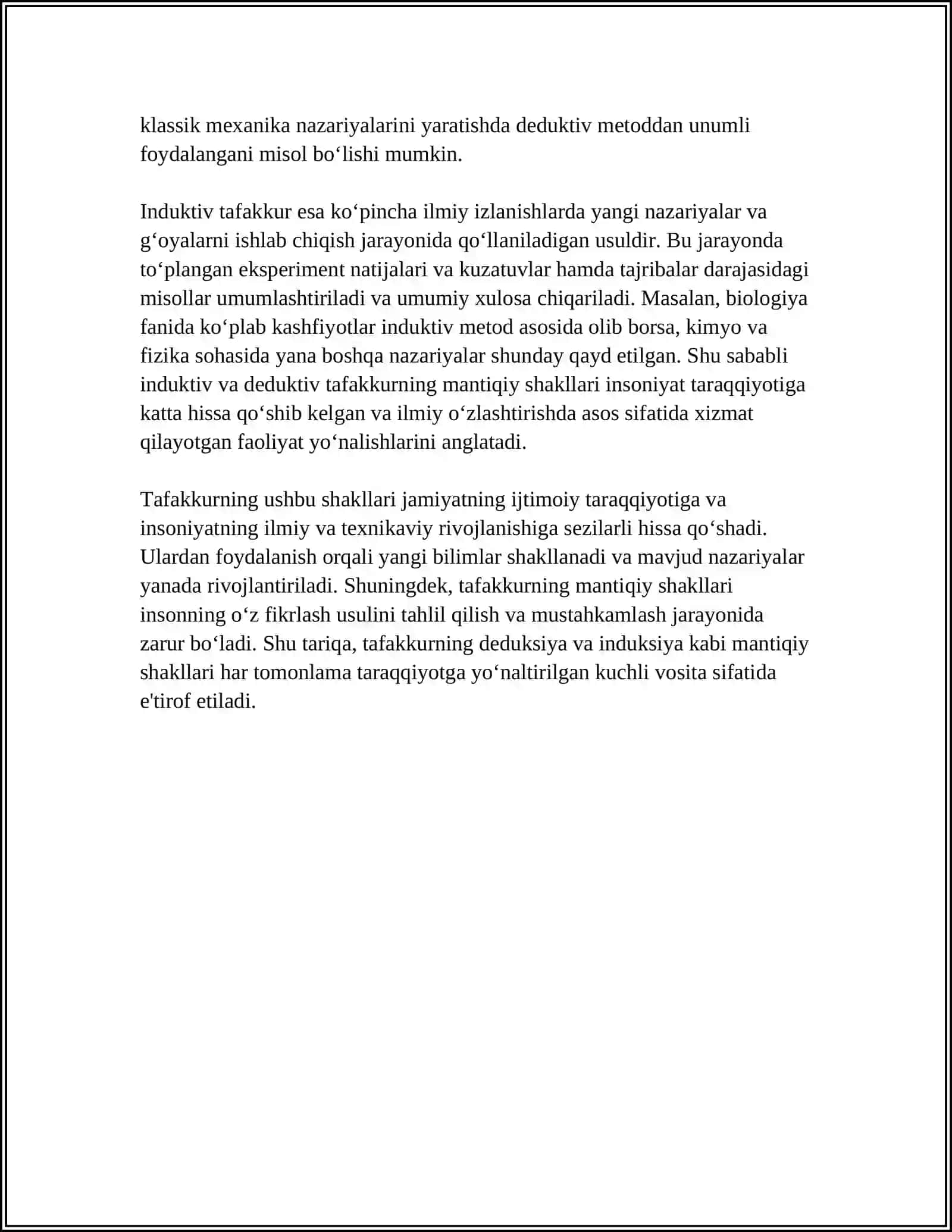 TAFAKKURNING MANTIQIY SHAKLLARI VA QONUNLARI KABI MAVZUSIDA REFERAT TAYYORLASH 4