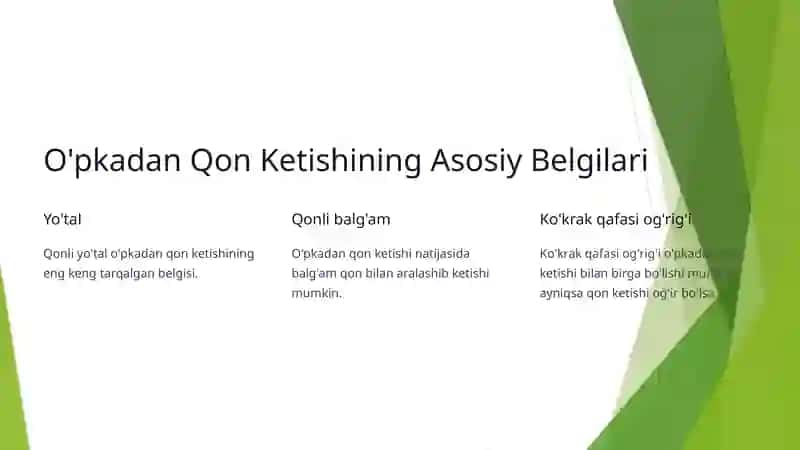 O'pkadan Qon Ketishi 4