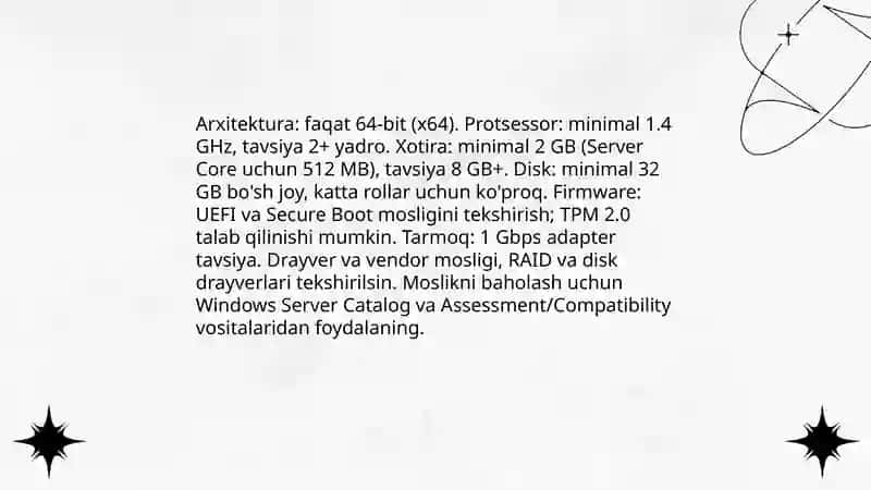 Windows Server operatsion tizimini o‘rnatish va boshlang‘ich sozlash Muxtorova Nozimaxon 4