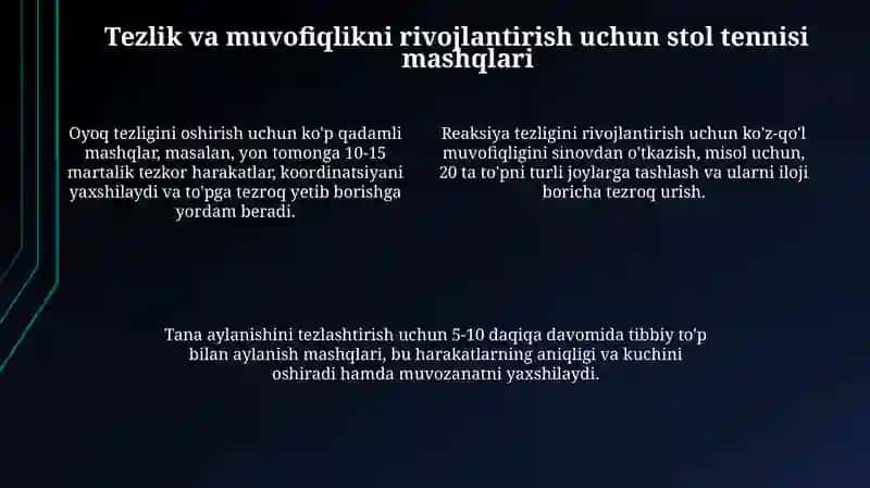 Stol tennisi mashqlari 4