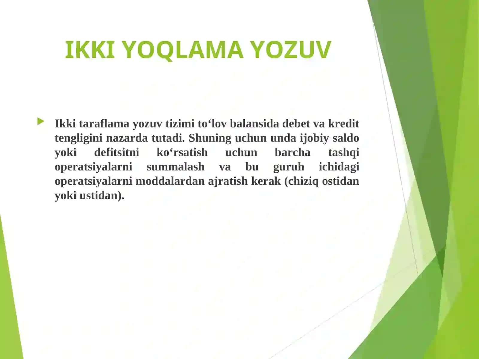 TO‘LOV BALANSINING IQTISODIY TAHLILI 4