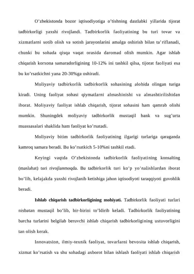 Tadbirkorlik tushinchasi va tulari 4