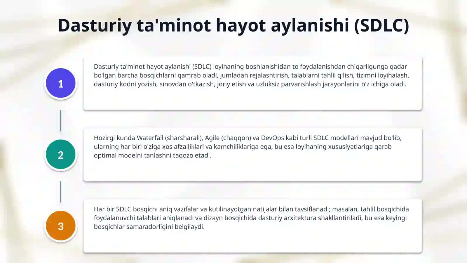 Loyihani dasturiy ta’minotini ishlab chiqish. 4