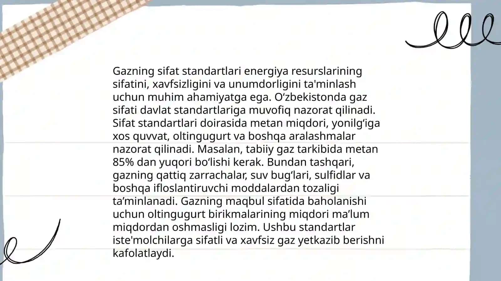 Gaz markasini aniqlash mezonlari 4
